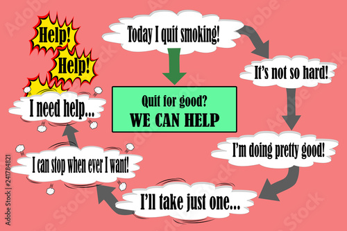  Illustration of concept quitting smoking