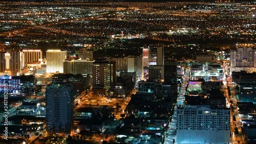 Las Vegas Downtown Skyline Aerial Time Lapse USA