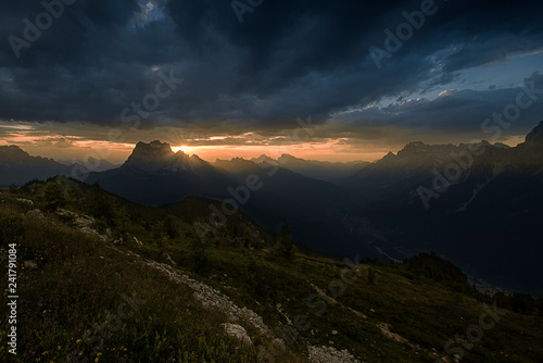 sunset over the mountains