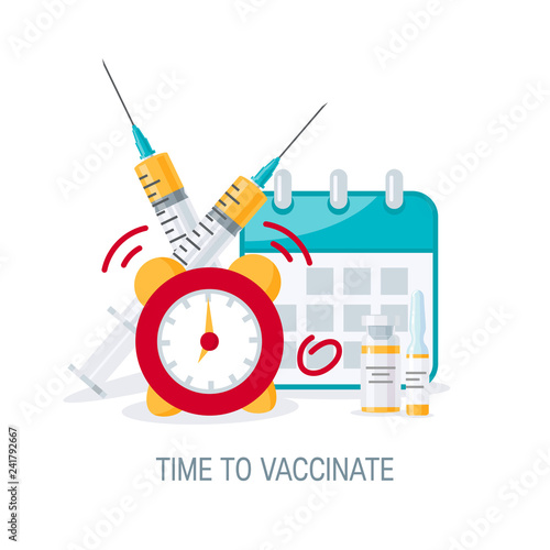 Vaccination concept, vector image in flat style