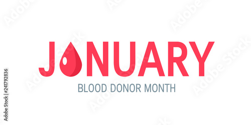 January national blood donor month vector concept