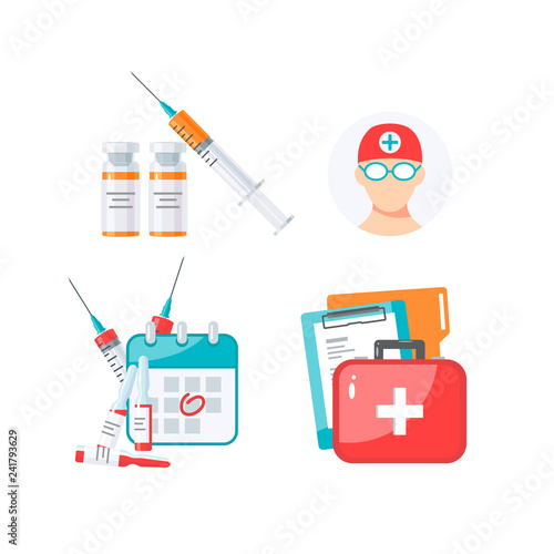 Medicine items vector concept in flat style