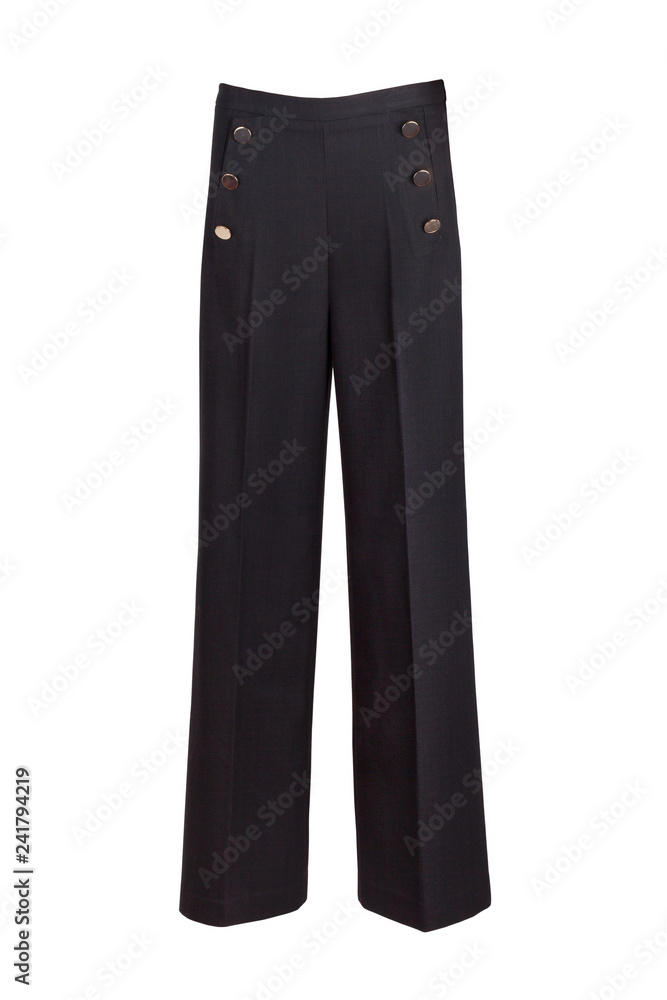 Trousers in woven fabric with a high waist