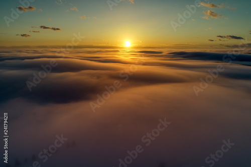 雲海の空撮