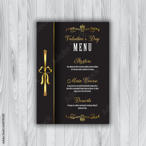 Obraz na płótnie Valentine's Day menu