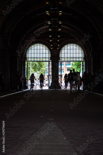 amsterdam street life - silhouettes cyclists