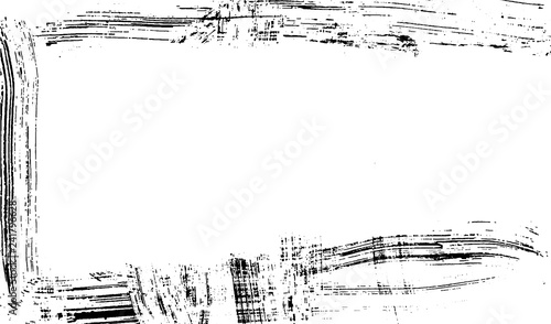Brushed Ink Print Texture Frame On Paper Vector