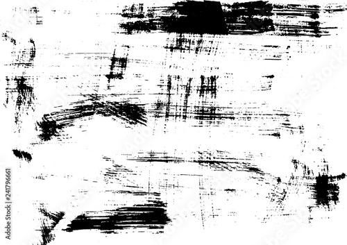 Brushed Black Print Texture On White Paper Vector
