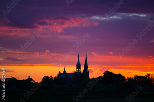 Old church at sunset © Viktar Malyshchyts