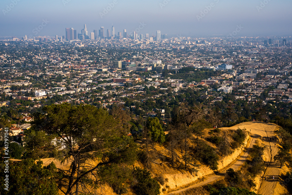 View of Los Angeles from hills near Griffith Observatory 