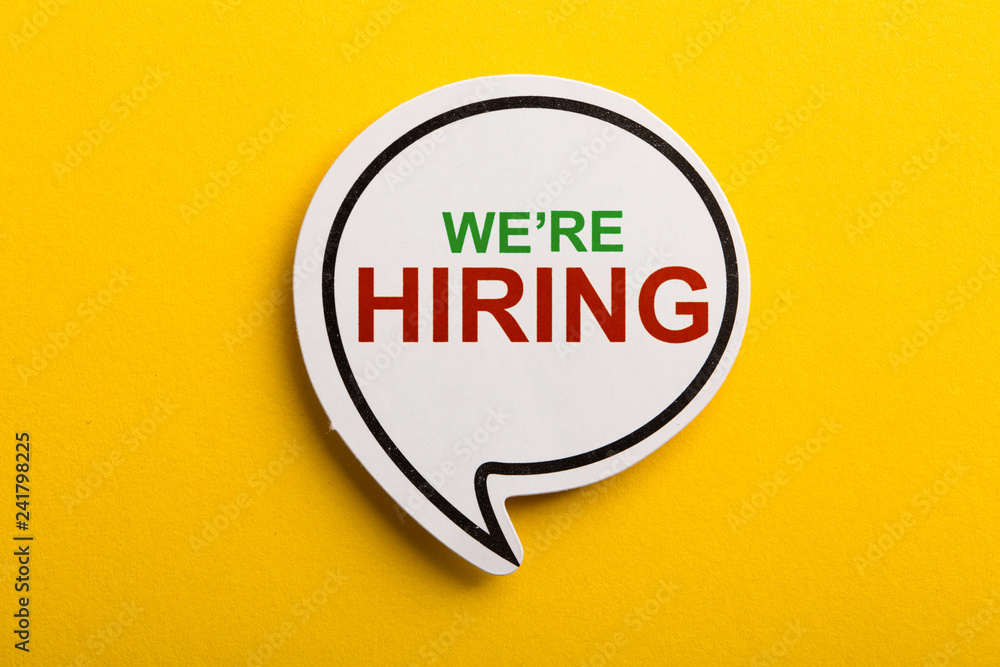 We Are Hiring Speech Bubble Isolated On Yellow We Are Hiring Speech Bubble Isolated On Yellow