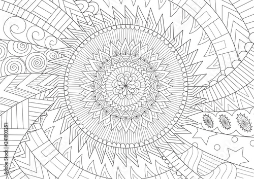 Beautiful mandala for background and coloring book, coloring page or colouring picture. Vector illustration