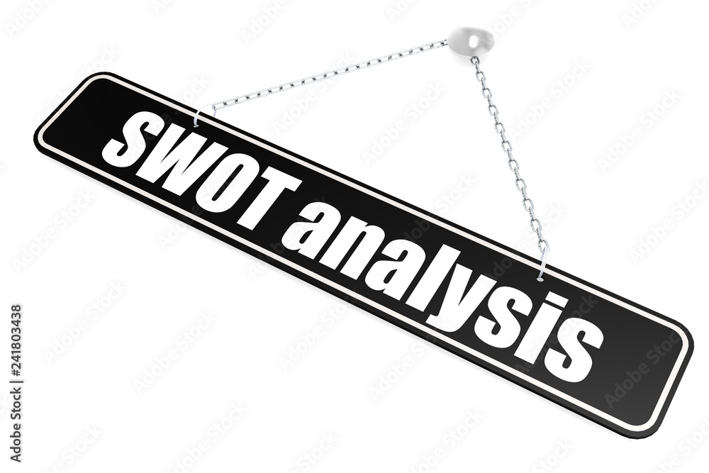 Obraz premium SWOT analysis word hang on the banner