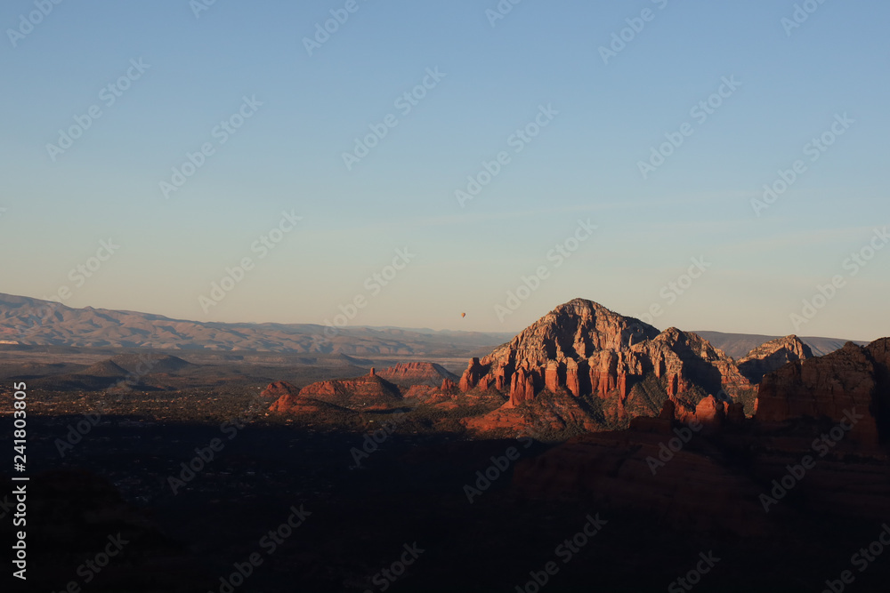 Moon Setting as the Sun Rises Over Sedona Arizona from Schnebly Hill Road