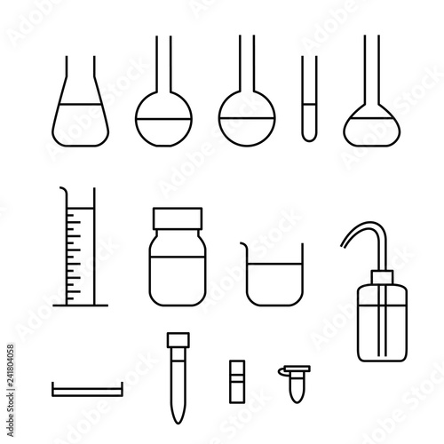 実験器具セット線画