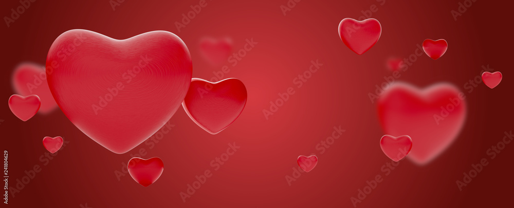hearts background love valentines or mothers day design 3d-illustration