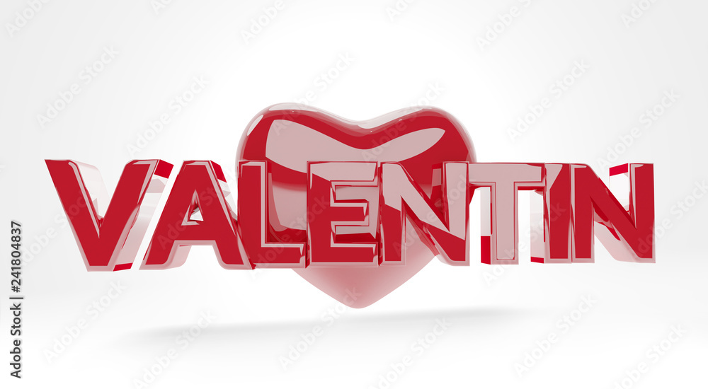 Fototapeta premium Valentine's Day glossy red 3d-illustration