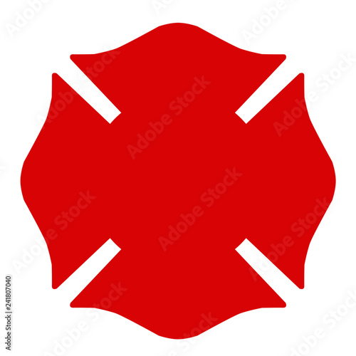 Maltese Cross Firefighter Emblem St Florian Solid Red