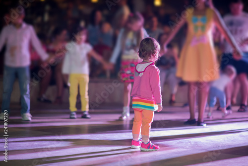 little girl dancing in the kids disco
