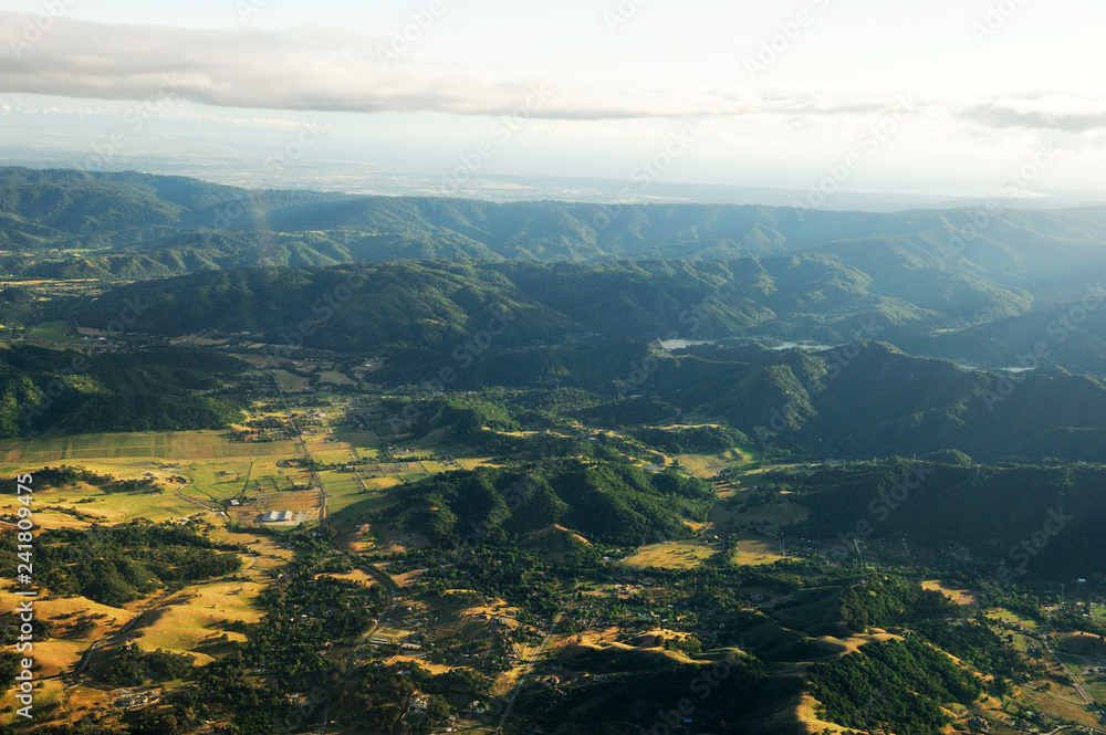 aerial view of green mountains and forest aerial view of green mountains and forest