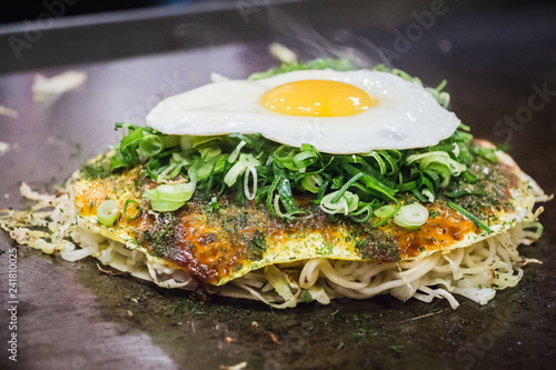 Cooking Okonomiyaki in Hiroshima, Japan
