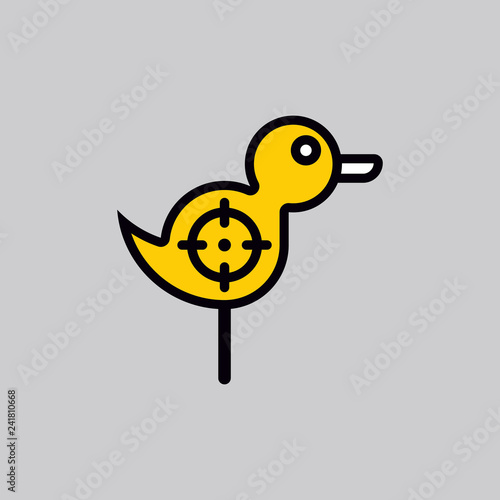 Duck shooting vector icon