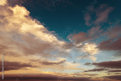 Fototapeta Naklejka Na Ścianę i Meble -  Fiery sunset sky background