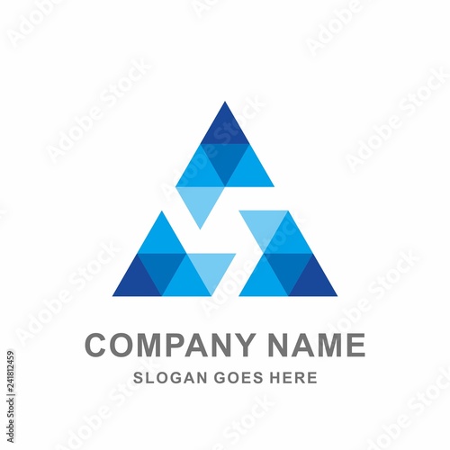 Geometric Triangle Pyramid Arrow Architecture Interior Building Business Company Stock Vector Logo Design Template