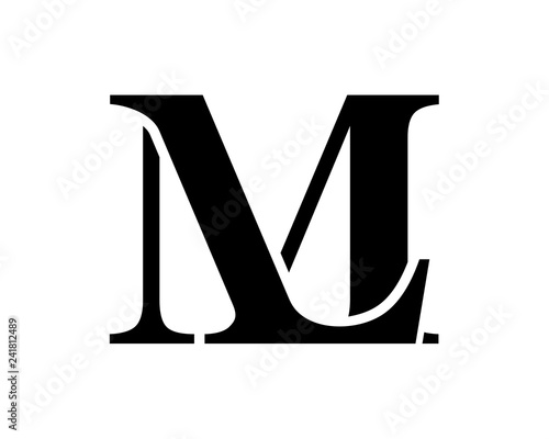 LM letter black logo icon template 1