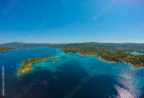Wallpaper Mural Aerial of Halkidiki, Greece Near Ormos Panagias in summer below a blue sky Torontodigital.ca