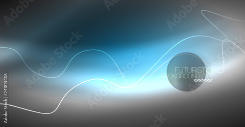 Neon lines wave background. Abstract composition