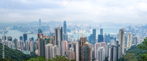 panorama landscape cityscape Hong Kong Island 