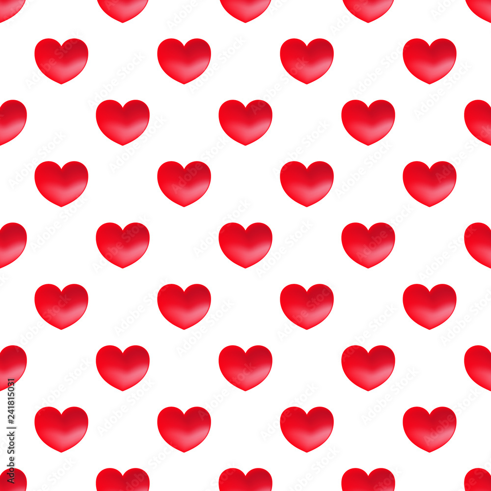 Vector seamless pattern with hearts. Hearts background for Valentines card design.