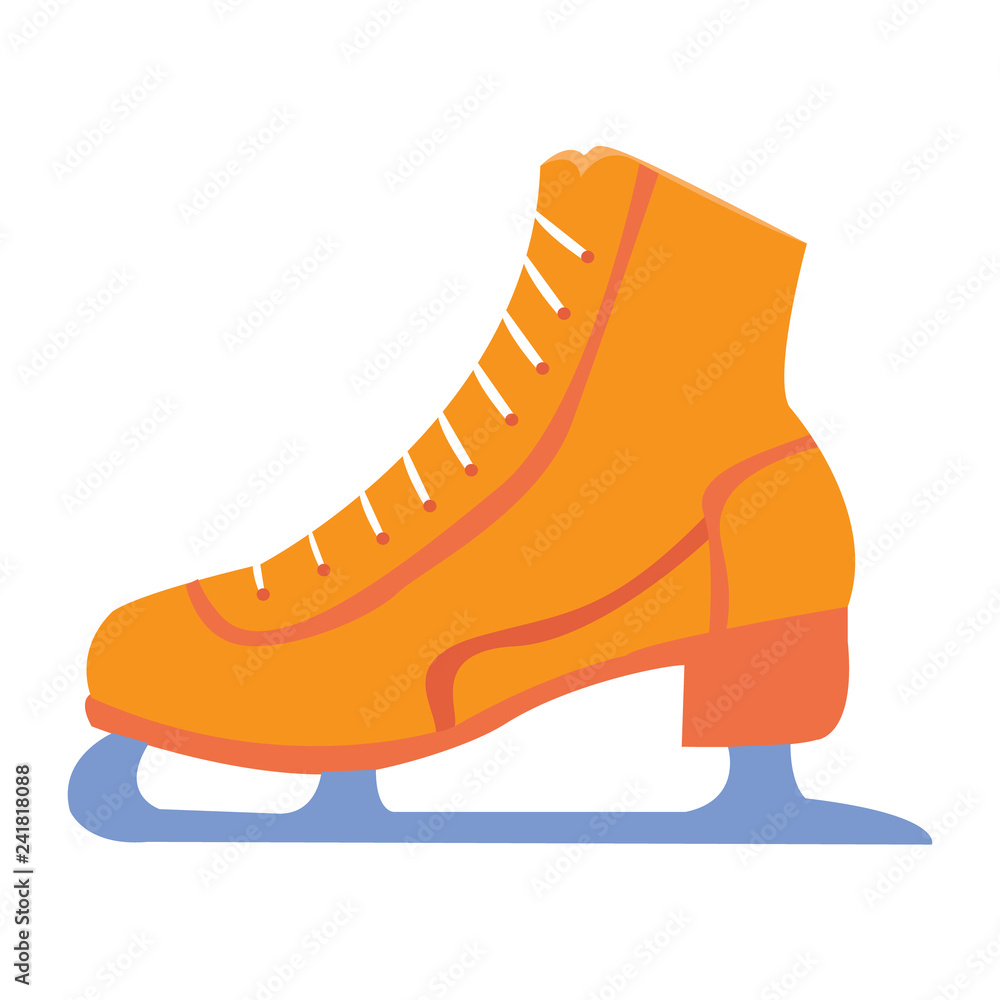 Classic orange figure skate vector illustration Classic orange figure skate vector illustration