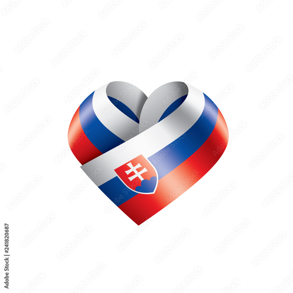 Obraz premium Slovakia flag, vector illustration on a white background