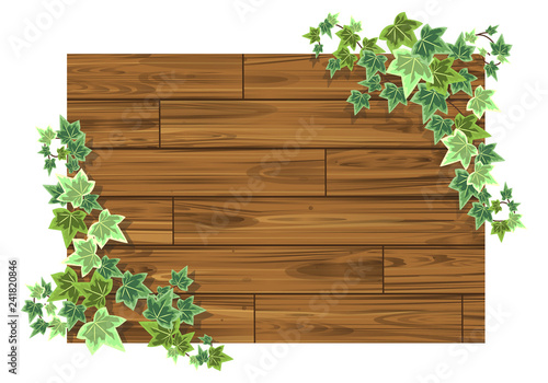 木の板とアイビーのナチュラルフレーム　06