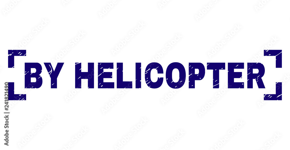 BY HELICOPTER text seal imprint with distress texture. Text label is placed between corners. Blue vector rubber print of BY HELICOPTER with retro texture. BY HELICOPTER text seal imprint with distress texture. Text label is placed between corners. Blue vector rubber print of BY HELICOPTER with retro texture.