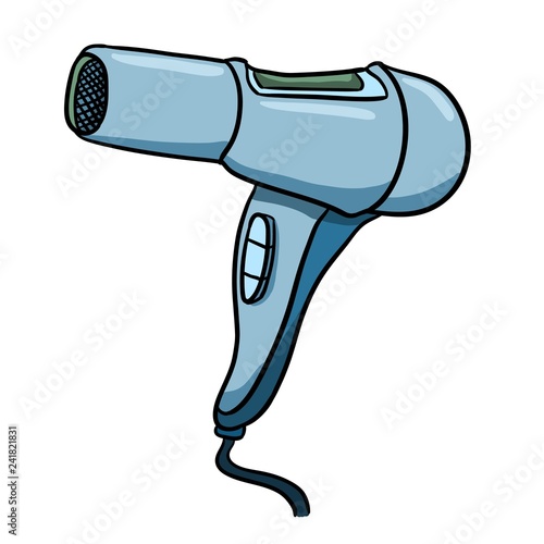 Hair dryer vector isolated icon. Vector illustration