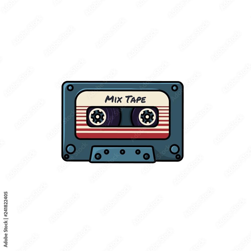 Fototapeta premium Plastic audio compact cassette tape - web icon