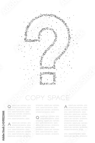 Abstract Geometric Square box pixel pattern Question mark sign icon, Doubt concept design black color illustration on white background with copy space, vector eps 10