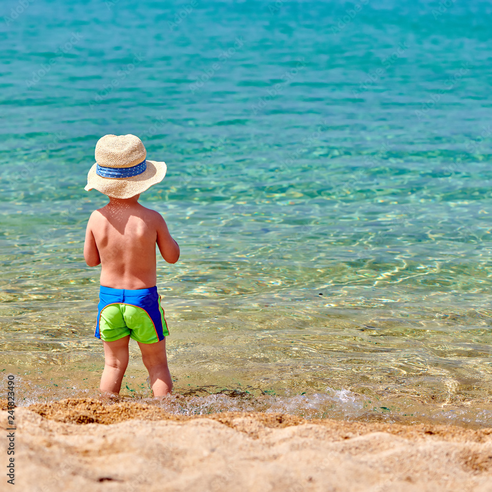 Toddler boy on beach Toddler boy on beach