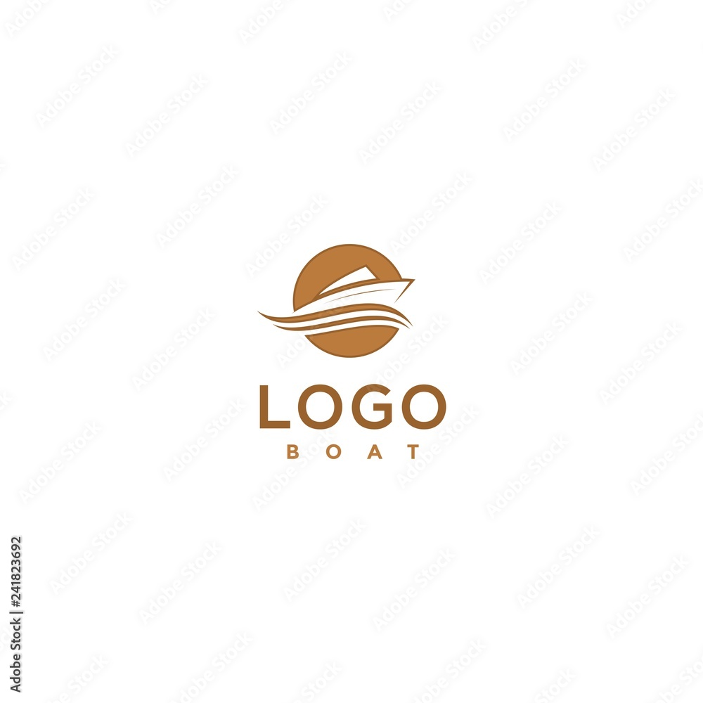 Design vector logo, circle icon and boat Design vector logo, circle icon and boat