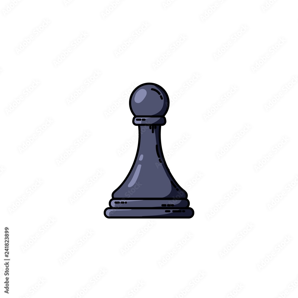 Chess black pawn vector flat isolated icon Chess black pawn vector flat isolated icon