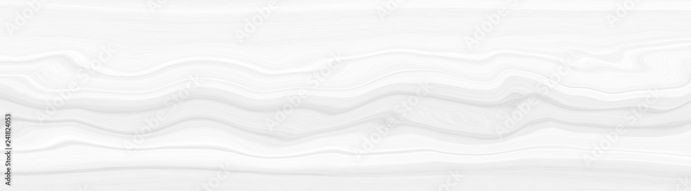 Obraz premium The background is white with a marble pattern with wavy eels. Panorama of a light template for creative projects, beautiful drawing with the divorces and wavy lines in gray tones.