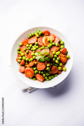 Carrot green peas sabzi / Gajar Mutter sabji