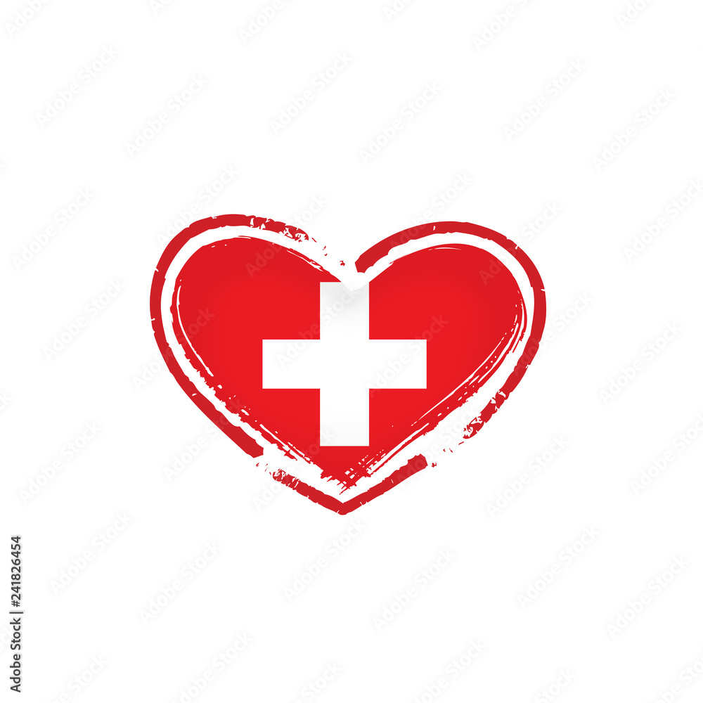 Fototapeta premium Switzerland flag, vector illustration on a white background