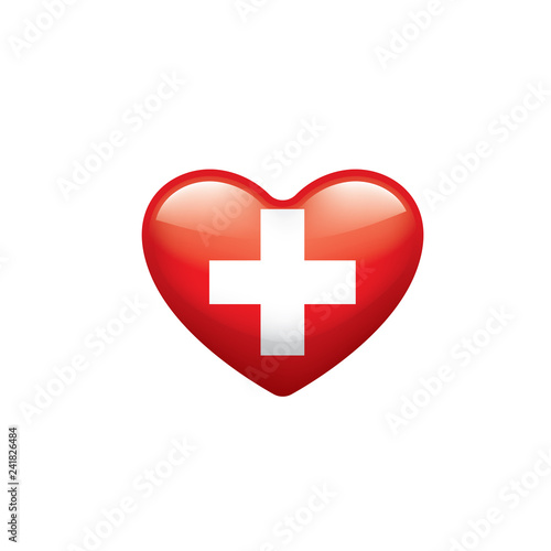 Switzerland flag, vector illustration on a white background