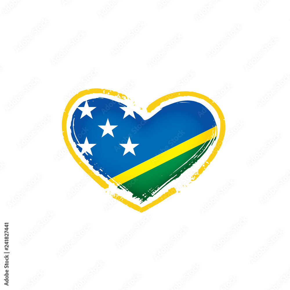 Solomon Islands flag, vector illustration on a white background Solomon Islands flag, vector illustration on a white background
