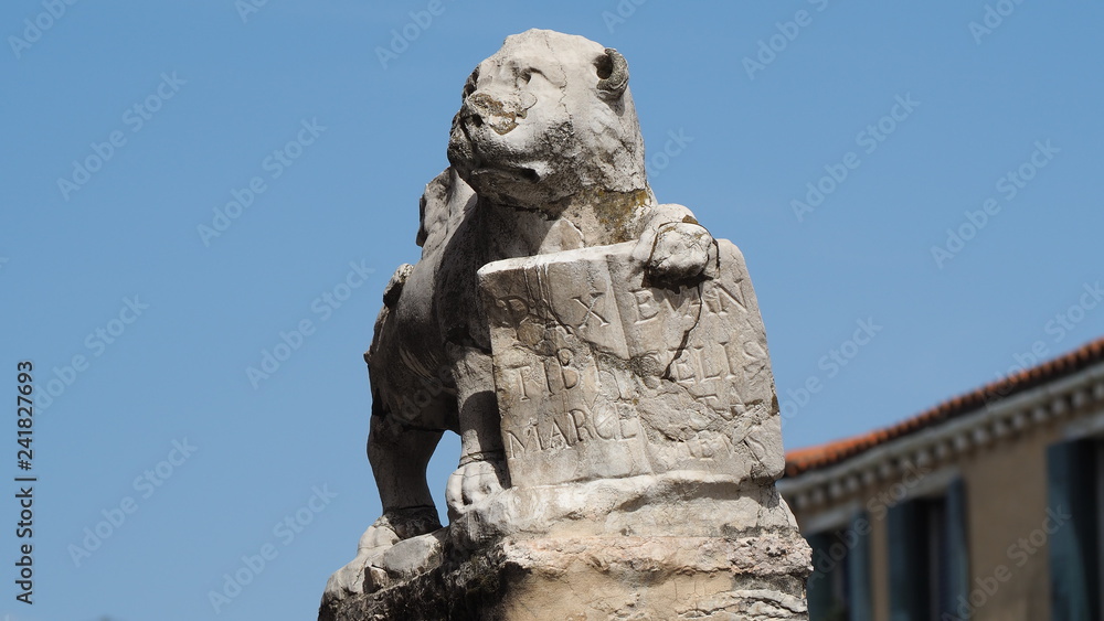 Venezia, Italy. The Lion of Saint Marco symbol of the presence of Venice on the different buildings and monuments Venezia, Italy. The Lion of Saint Marco symbol of the presence of Venice on the different buildings and monuments
