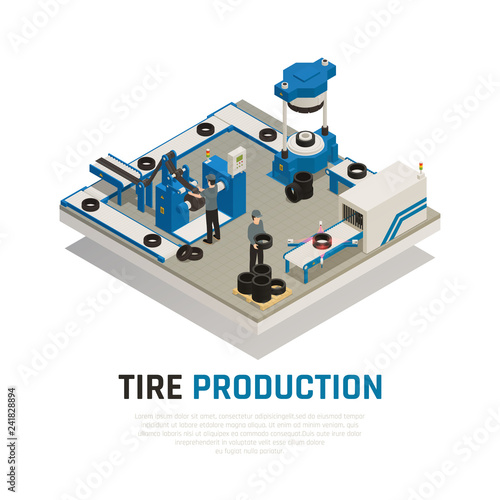 Tire Production Isometric Composition